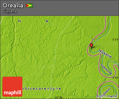 Physical Map of Orealla