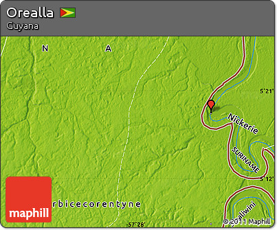 Physical Map of Orealla