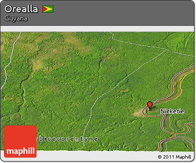 Satellite Panoramic Map of Orealla