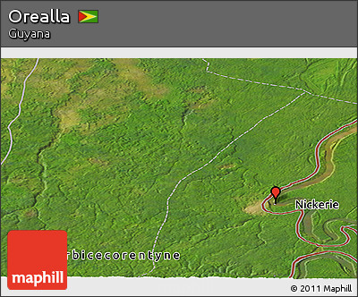 Satellite Panoramic Map of Orealla
