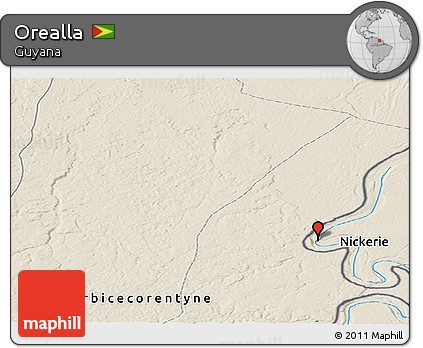 Shaded Relief Panoramic Map of Orealla