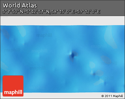 Physical 3D Map of the Area around 5° 25' 24" N, 58° 43' 30" E
