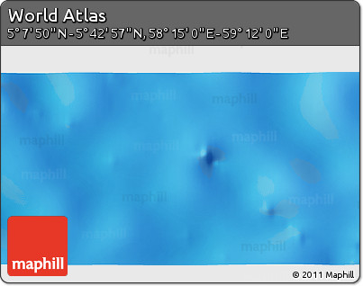 Physical 3D Map of the Area around 5° 25' 24" N, 58° 43' 30" E