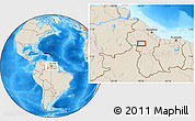 Shaded Relief Location Map of the area around 5° 25' 24" N, 59° 25' 29" W