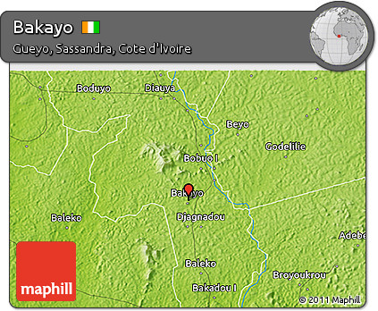 Physical 3D Map of Bakayo