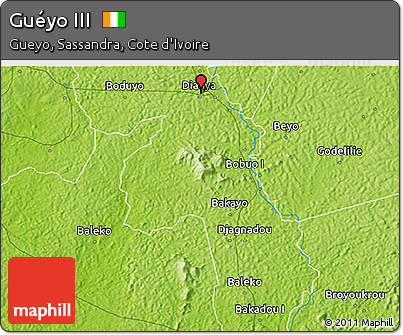 Physical 3D Map of Guéyo III