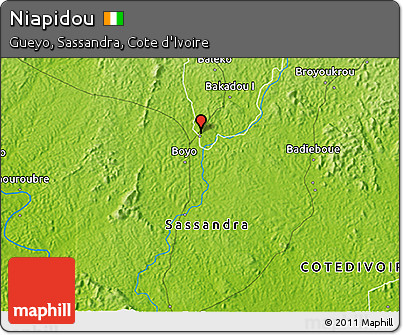 Physical 3D Map of Niapidou