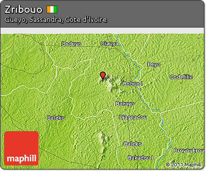 Physical 3D Map of Zribouo