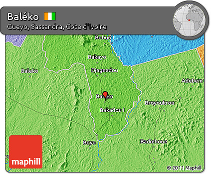 Political 3D Map of Baléko