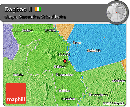 Political 3D Map of Dagbao II