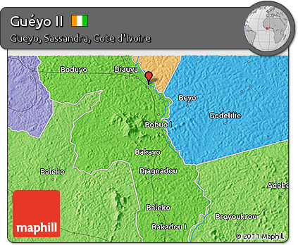 Political 3D Map of Guéyo II