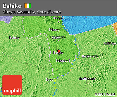 Political 3D Map of Baléko
