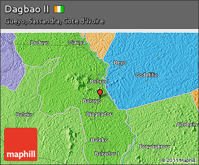 Political 3D Map of Dagbao II