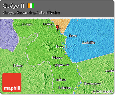 Political 3D Map of Guéyo II