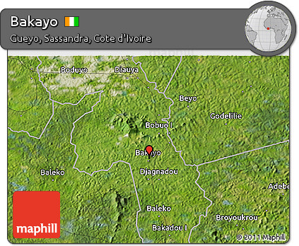 Satellite 3D Map of Bakayo