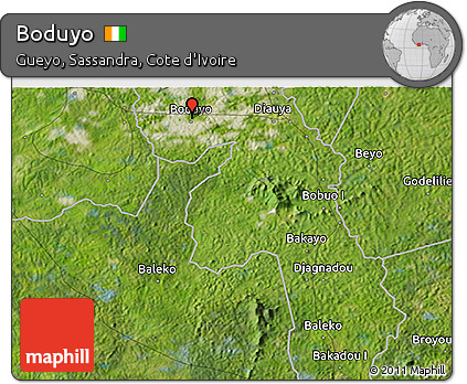 Satellite 3D Map of Boduyo