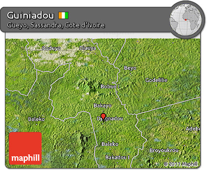 Satellite 3D Map of Guiniadou