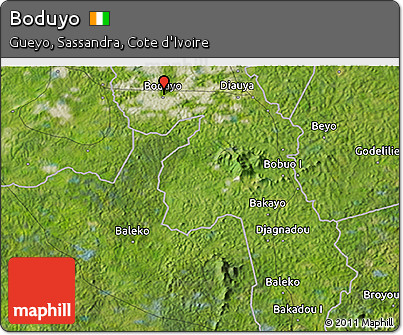 Satellite 3D Map of Boduyo