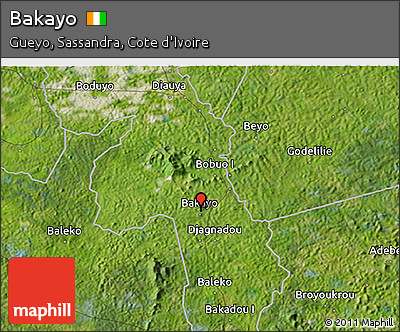 Satellite 3D Map of Bakayo