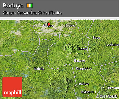 Satellite 3D Map of Boduyo
