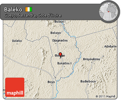 Shaded Relief 3D Map of Baléko