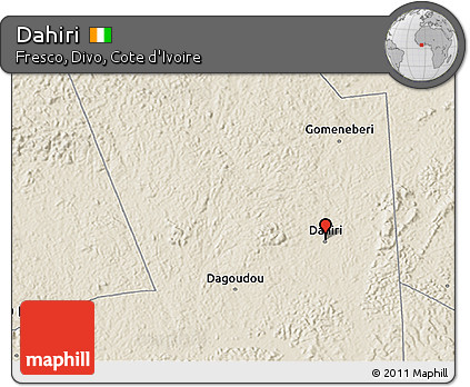 Shaded Relief 3D Map of Dahiri