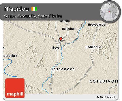 Shaded Relief 3D Map of Niapidou