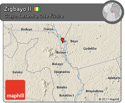 Shaded Relief 3D Map of Zigbayo II