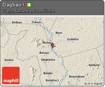 Shaded Relief 3D Map of Dagbao I
