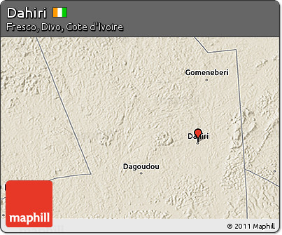 Shaded Relief 3D Map of Dahiri