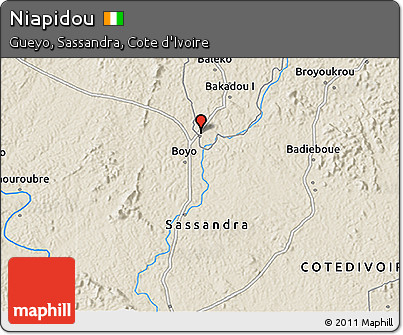 Shaded Relief 3D Map of Niapidou