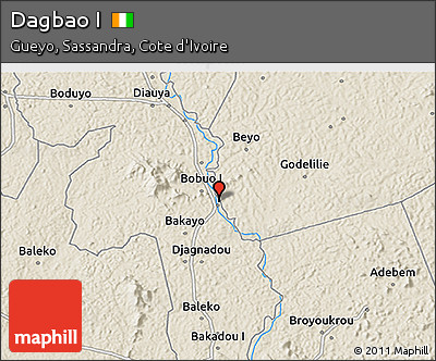 Shaded Relief 3D Map of Dagbao I
