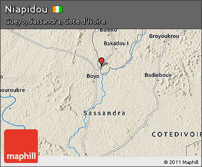 Shaded Relief 3D Map of Niapidou