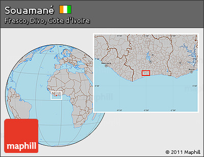 Gray Location Map of Souamané