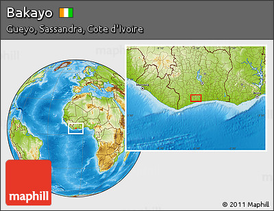 Physical Location Map of Bakayo