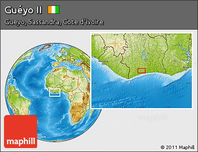 Physical Location Map of Guéyo II