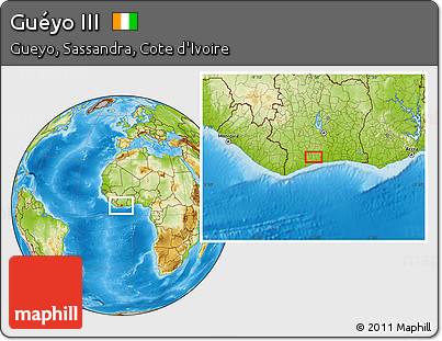 Physical Location Map of Guéyo III