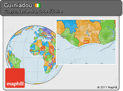 Political Location Map of Guiniadou