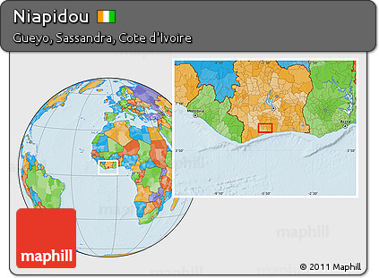 Political Location Map of Niapidou