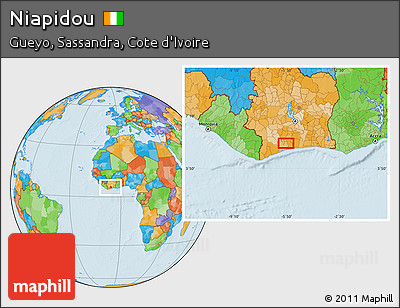 Political Location Map of Niapidou