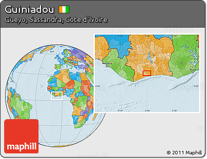 Political Location Map of Guiniadou