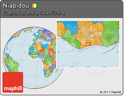 Political Location Map of Niapidou