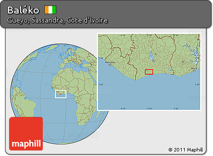 Savanna Style Location Map of Baléko