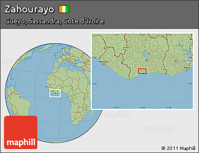 Savanna Style Location Map of Zahourayo