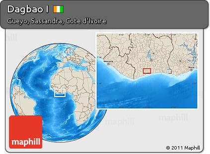 Shaded Relief Location Map of Dagbao I