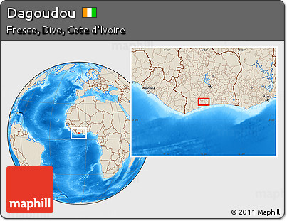 Shaded Relief Location Map of Dagoudou