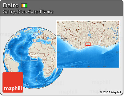 Shaded Relief Location Map of Dairo