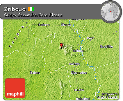 Physical Map of Zribouo