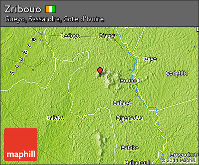 Physical Map of Zribouo