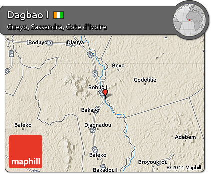 Shaded Relief Map of Dagbao I